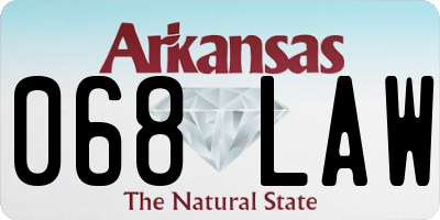 AR license plate 068LAW