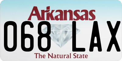 AR license plate 068LAX