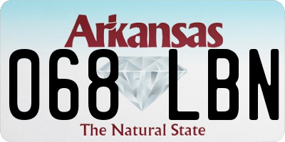 AR license plate 068LBN