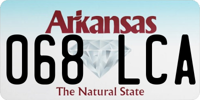 AR license plate 068LCA