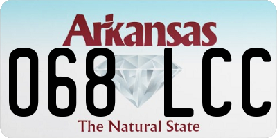 AR license plate 068LCC