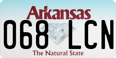 AR license plate 068LCN