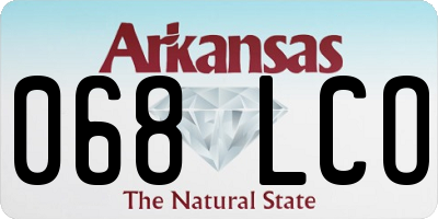 AR license plate 068LCO