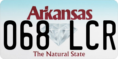 AR license plate 068LCR