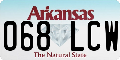 AR license plate 068LCW