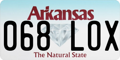 AR license plate 068LOX