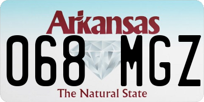 AR license plate 068MGZ