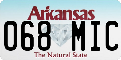 AR license plate 068MIC