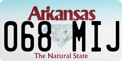 AR license plate 068MIJ