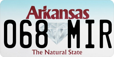 AR license plate 068MIR