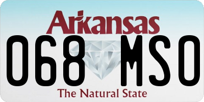AR license plate 068MSO