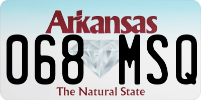 AR license plate 068MSQ