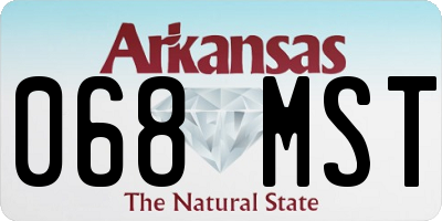 AR license plate 068MST