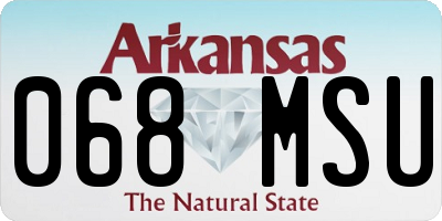 AR license plate 068MSU