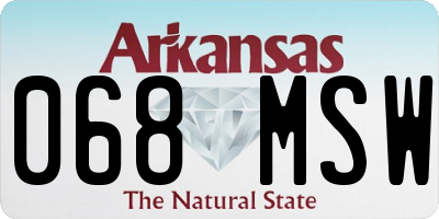 AR license plate 068MSW