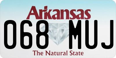 AR license plate 068MUJ