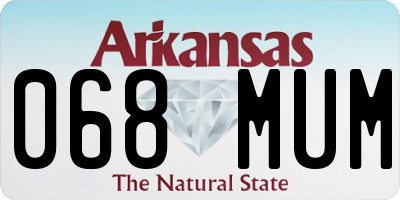 AR license plate 068MUM