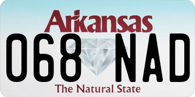AR license plate 068NAD