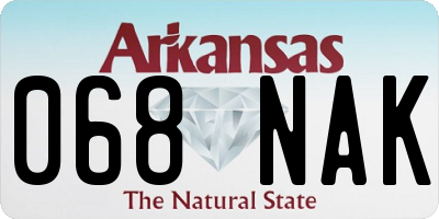 AR license plate 068NAK