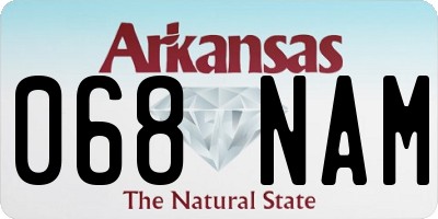 AR license plate 068NAM