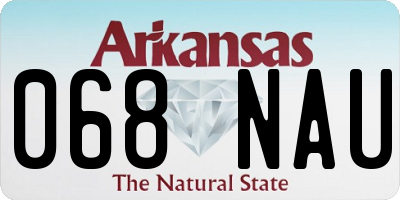 AR license plate 068NAU