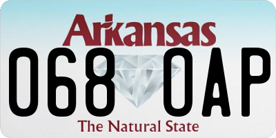 AR license plate 068OAP
