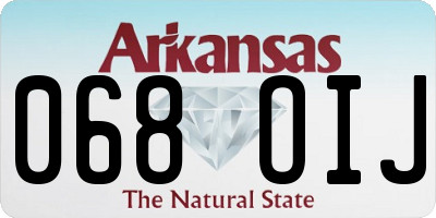 AR license plate 068OIJ