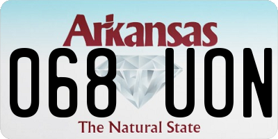 AR license plate 068UON