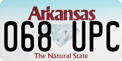 AR license plate 068UPC