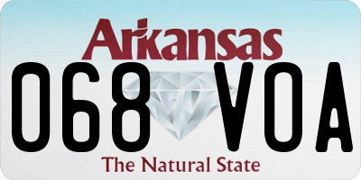 AR license plate 068VOA