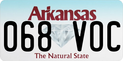 AR license plate 068VOC