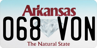AR license plate 068VON