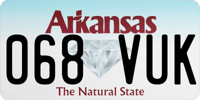 AR license plate 068VUK