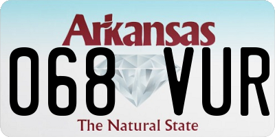 AR license plate 068VUR