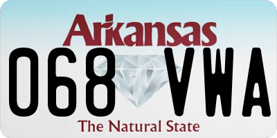 AR license plate 068VWA