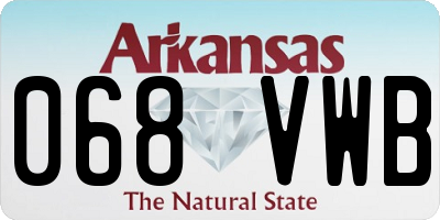 AR license plate 068VWB