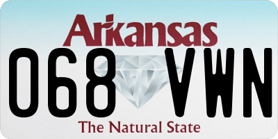 AR license plate 068VWN
