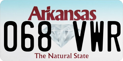 AR license plate 068VWR