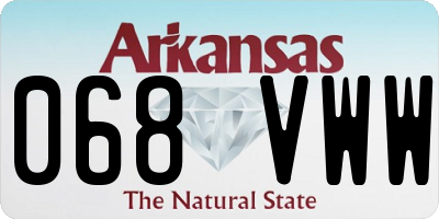 AR license plate 068VWW