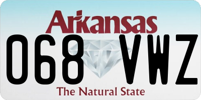 AR license plate 068VWZ