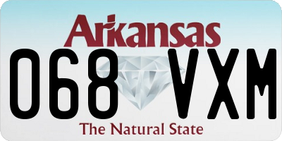 AR license plate 068VXM