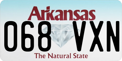 AR license plate 068VXN
