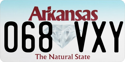 AR license plate 068VXY