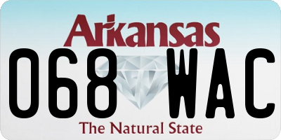 AR license plate 068WAC