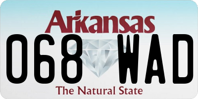 AR license plate 068WAD
