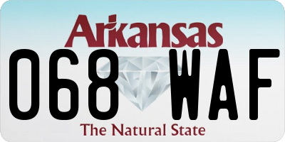 AR license plate 068WAF
