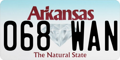 AR license plate 068WAN