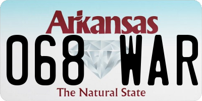 AR license plate 068WAR