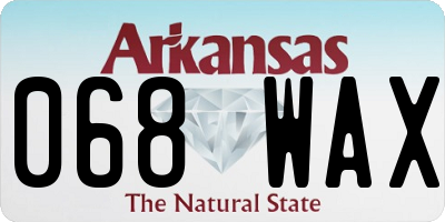 AR license plate 068WAX