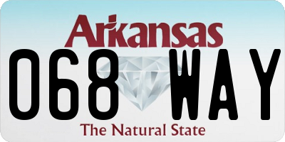 AR license plate 068WAY